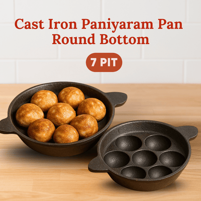 Cast Iron Paniyaram Pan- Round Bottom