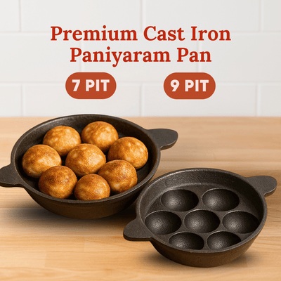 Cast Iron Paniyaram Pan- Flat Bottom