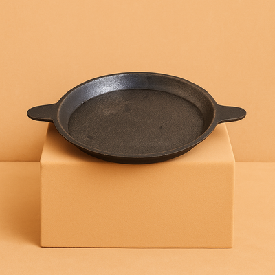 Hand Seasoned Cast Iron Raised Edge Pan – Sear, Grill or Bake