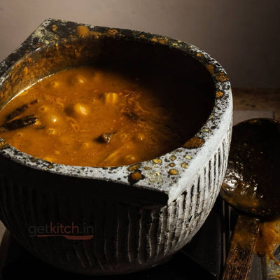Hand Seasoned Soapstone Kalchatti – Traditional Stone Cookpot