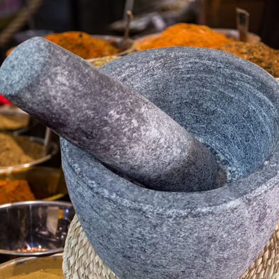 Hand Seasoned Chutney Stone Mortar & Pestle-Perfect for Chutney grinding