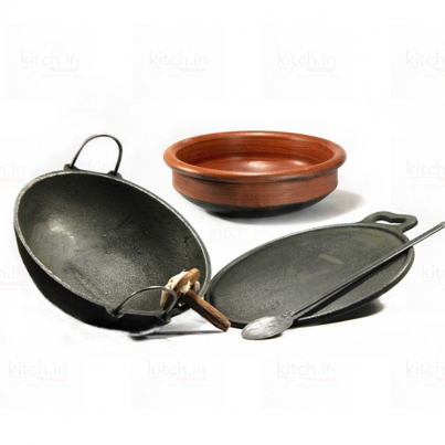Cast-Iron-Clay-Cookware-Basic-Starter-Set-Of-3