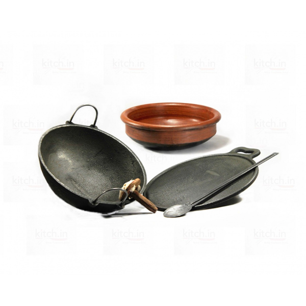 Cast-Iron-Clay-Cookware-Basic-Starter-Set-Of-3